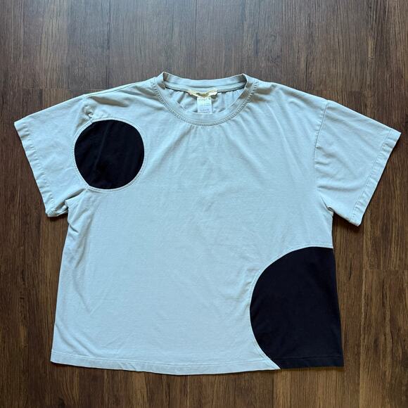 Urban by Alembika Oversized A-Line T-shirt Top Gray Black Circles Women’s Small - Picture 5 of 10